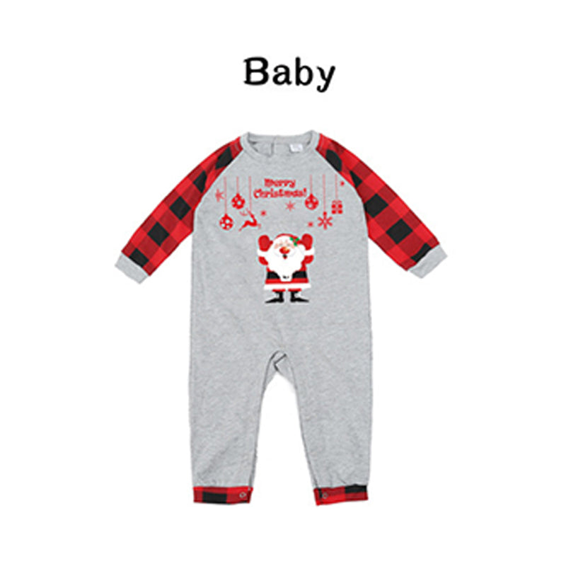 2 Pieces Set Family Outfits Baby Kid Christmas Letters Checked Animals Cartoon Print T-Shirts And Pants Wholesale 76116765