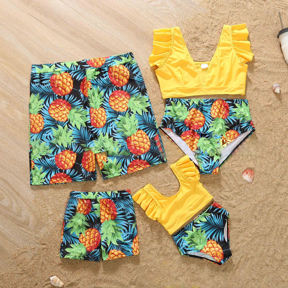 Family Matching Pineapple Swimsuits Wholesale 96674610