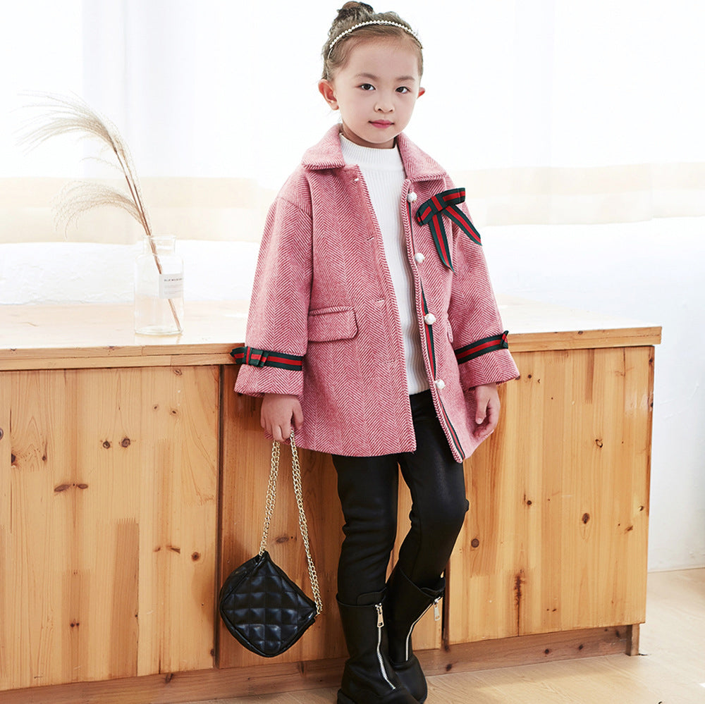 Fashion Kid Girl Bowknot Coat Wholesale 79185963