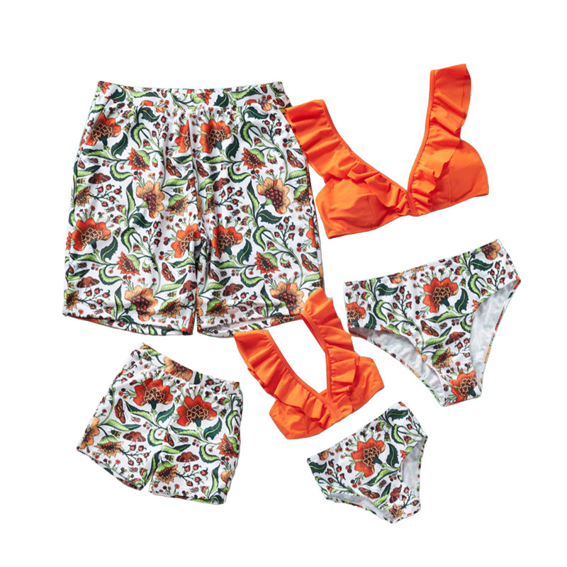Floral Print Beach Family Swimsuits Wholesale 30241982