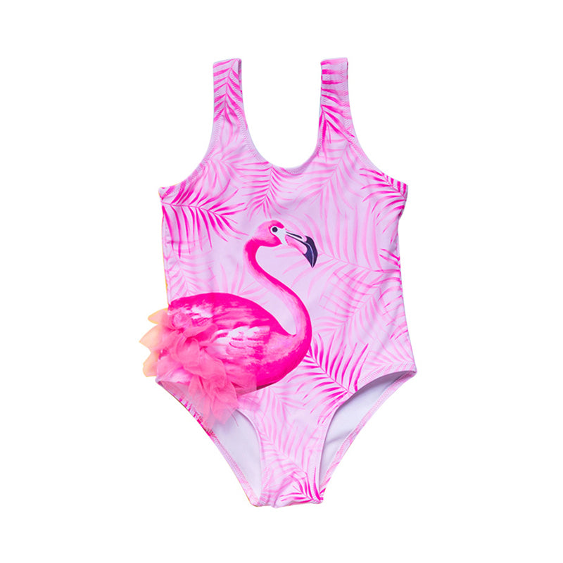 Girl Flamingo One Piece Swimsuit Wholesale 33982469