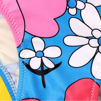 Load image into Gallery viewer, Girl Stripe Flower Pattern One-Piece Tank Swimsuit Wholesale 46502414
