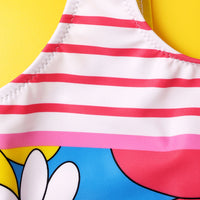 Load image into Gallery viewer, Girl Stripe Flower Pattern One-Piece Tank Swimsuit Wholesale 46502414
