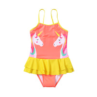 Load image into Gallery viewer, Girl Unicorn Peplum One Piece Swimwear Wholesale 25652434
