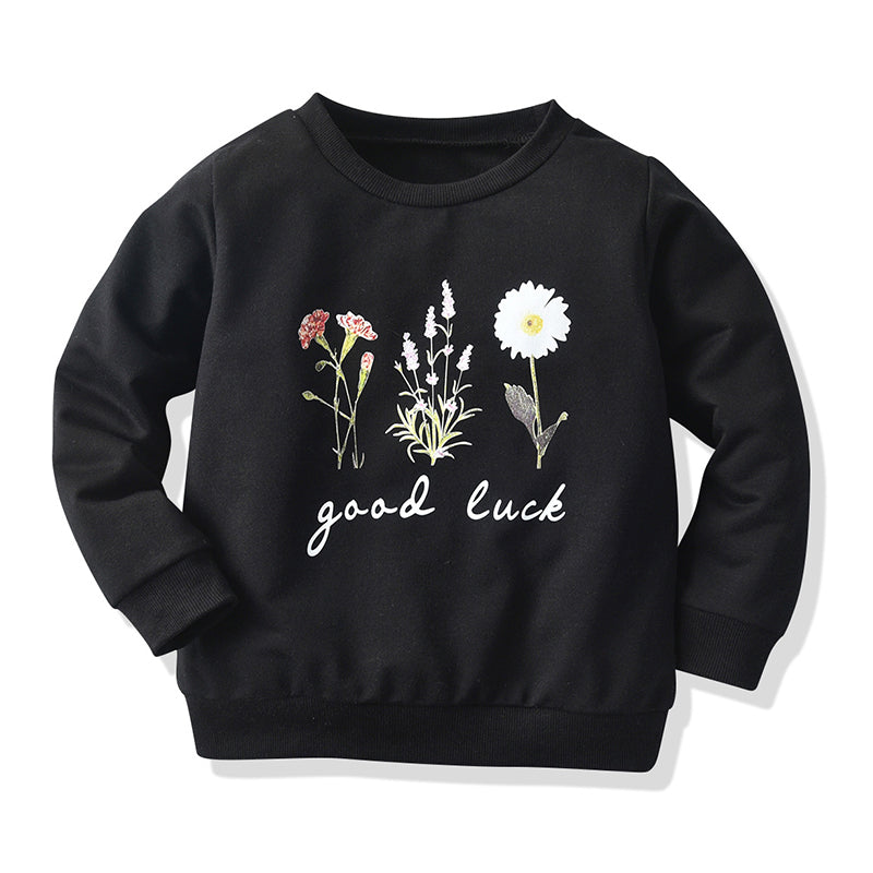Baby Kid Girls Letters Flower Print Swearshirts Wholesale 91556581