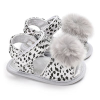 Load image into Gallery viewer, Infant Baby Girl Pom Pom Leopard Prewalker Sandals Wholesale 37422004
