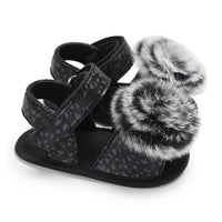 Load image into Gallery viewer, Infant Baby Girl Pom Pom Leopard Prewalker Sandals Wholesale 37422004
