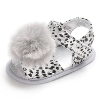 Load image into Gallery viewer, Infant Baby Girl Pom Pom Leopard Prewalker Sandals Wholesale 37422004
