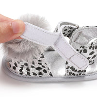 Load image into Gallery viewer, Infant Baby Girl Pom Pom Leopard Prewalker Sandals Wholesale 37422004
