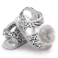 Load image into Gallery viewer, Infant Baby Girl Pom Pom Leopard Prewalker Sandals Wholesale 37422004
