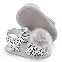Load image into Gallery viewer, Infant Baby Girl Pom Pom Leopard Prewalker Sandals Wholesale 37422004
