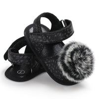 Load image into Gallery viewer, Infant Baby Girl Pom Pom Leopard Prewalker Sandals Wholesale 37422004

