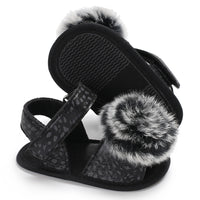 Load image into Gallery viewer, Infant Baby Girl Pom Pom Leopard Prewalker Sandals Wholesale 37422004
