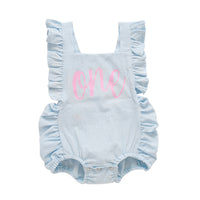 Load image into Gallery viewer, Infant Baby Girl Ruffle Strap Letter Print Bodysuit Wholesale 30484804
