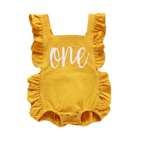 Load image into Gallery viewer, Infant Baby Girl Ruffle Strap Letter Print Bodysuit Wholesale 30484804
