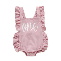 Load image into Gallery viewer, Infant Baby Girl Ruffle Strap Letter Print Bodysuit Wholesale 30484804
