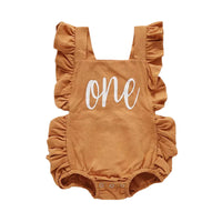 Load image into Gallery viewer, Infant Baby Girl Ruffle Strap Letter Print Bodysuit Wholesale 30484804
