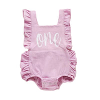 Load image into Gallery viewer, Infant Baby Girl Ruffle Strap Letter Print Bodysuit Wholesale 30484804
