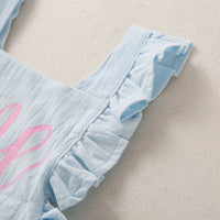 Load image into Gallery viewer, Infant Baby Girl Ruffle Strap Letter Print Bodysuit Wholesale 30484804
