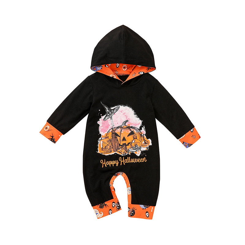 Infant Boy Happy Halloween Pumpkin Hoodie Jumpsuit Wholesale 37667237