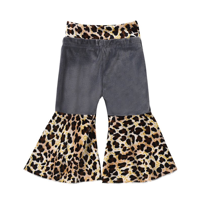 Infant Toddler Girl Leopard Patchwork Bell Bottom Wholesale 59224772