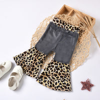 Load image into Gallery viewer, Infant Toddler Girl Leopard Patchwork Bell Bottom Wholesale 59224772
