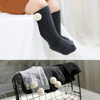 Load image into Gallery viewer, Infant Toddler Girl Pom Pom Decor High Top Socks Wholesale 36585846
