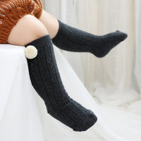 Load image into Gallery viewer, Infant Toddler Girl Pom Pom Decor High Top Socks Wholesale 36585846
