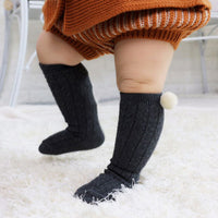 Load image into Gallery viewer, Infant Toddler Girl Pom Pom Decor High Top Socks Wholesale 36585846

