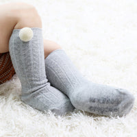 Load image into Gallery viewer, Infant Toddler Girl Pom Pom Decor High Top Socks Wholesale 36585846
