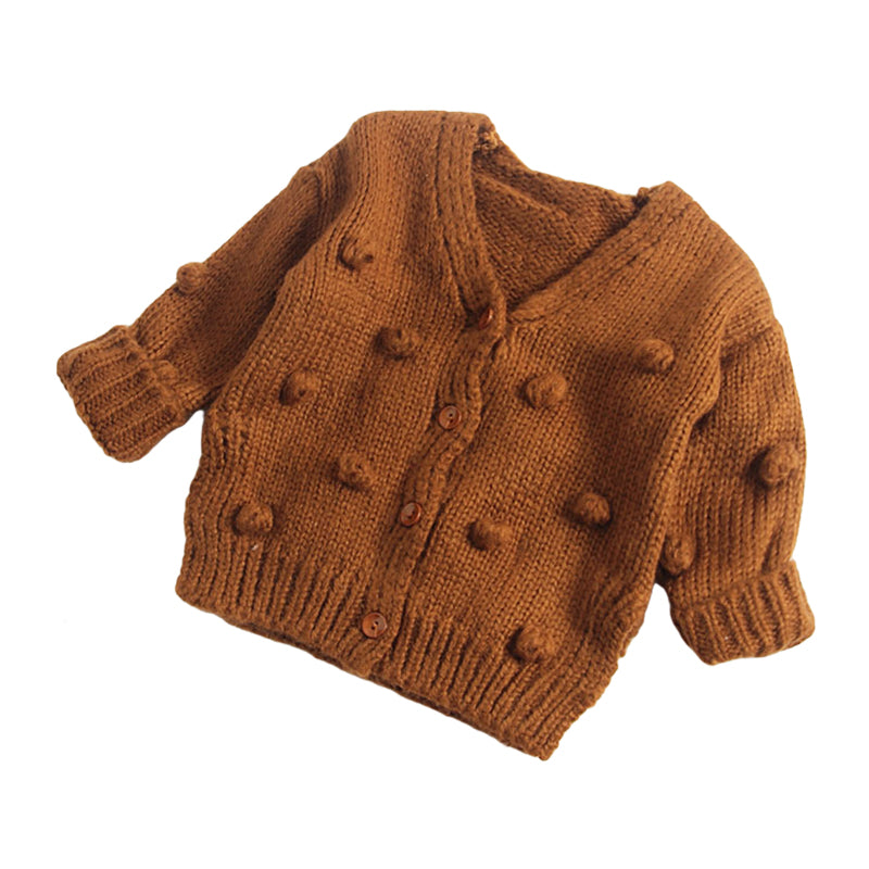 Baby Kid Girls Solid Color Crochet Cardigan Wholesale 40087619