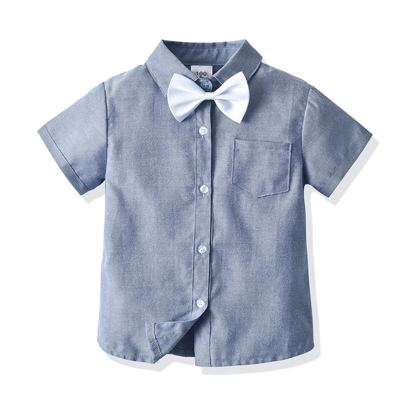 Kid Boy British Style Bow Tie Shirt Wholesale 62204281