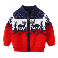 Load image into Gallery viewer, Kid Boy Christmas Deer Color Blocking Knit Cardigan Wholesale 48064975
