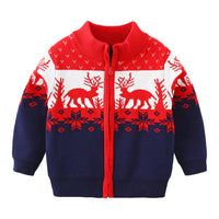 Load image into Gallery viewer, Kid Boy Christmas Deer Color Blocking Knit Cardigan Wholesale 48064975
