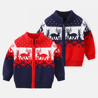 Load image into Gallery viewer, Kid Boy Christmas Deer Color Blocking Knit Cardigan Wholesale 48064975
