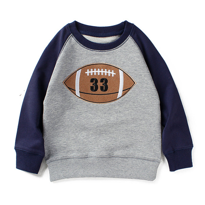 Kid Boy Colorblock Football Sweatshirt Wholesale 57633677