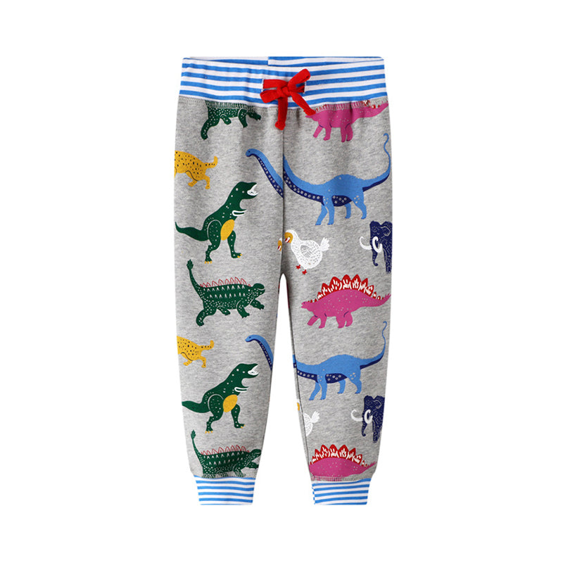 Baby Kid Boys Striped Dinosaur Animals Print Pants Wholesale 09947330