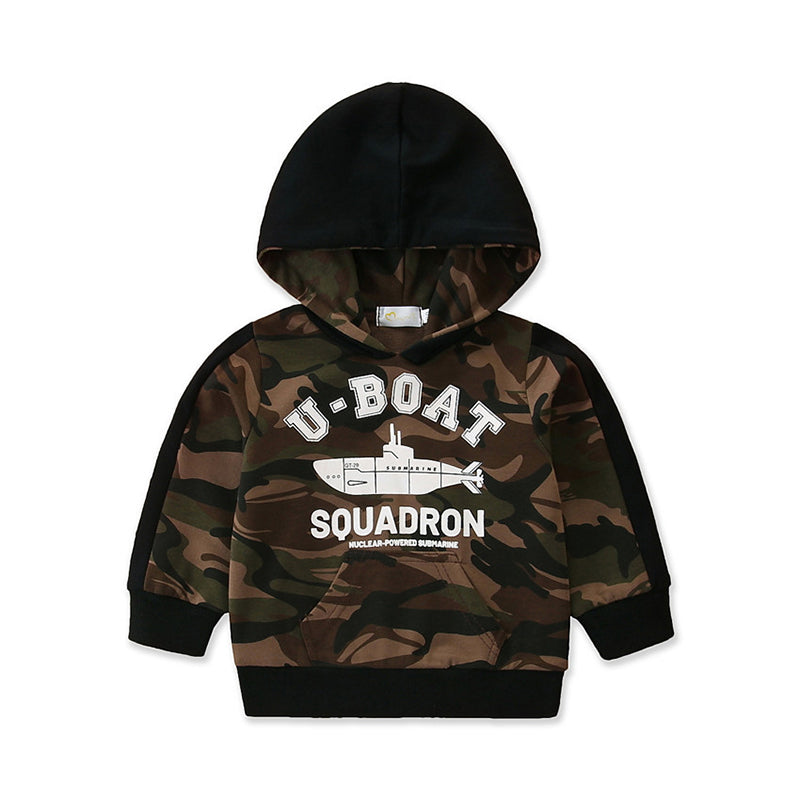 Kid Boy Letter Camouflage Hooded Sweatshirt Wholesale 53505701