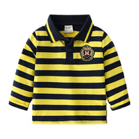 Load image into Gallery viewer, Kid Boy Long Sleeve Stripe Polo Shirts Wholesale 10993177
