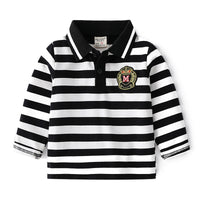 Load image into Gallery viewer, Kid Boy Long Sleeve Stripe Polo Shirts Wholesale 10993177
