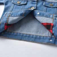 Load image into Gallery viewer, Kid Boy Plaid Patchwork Denim Jacket Wholesale 03244967
