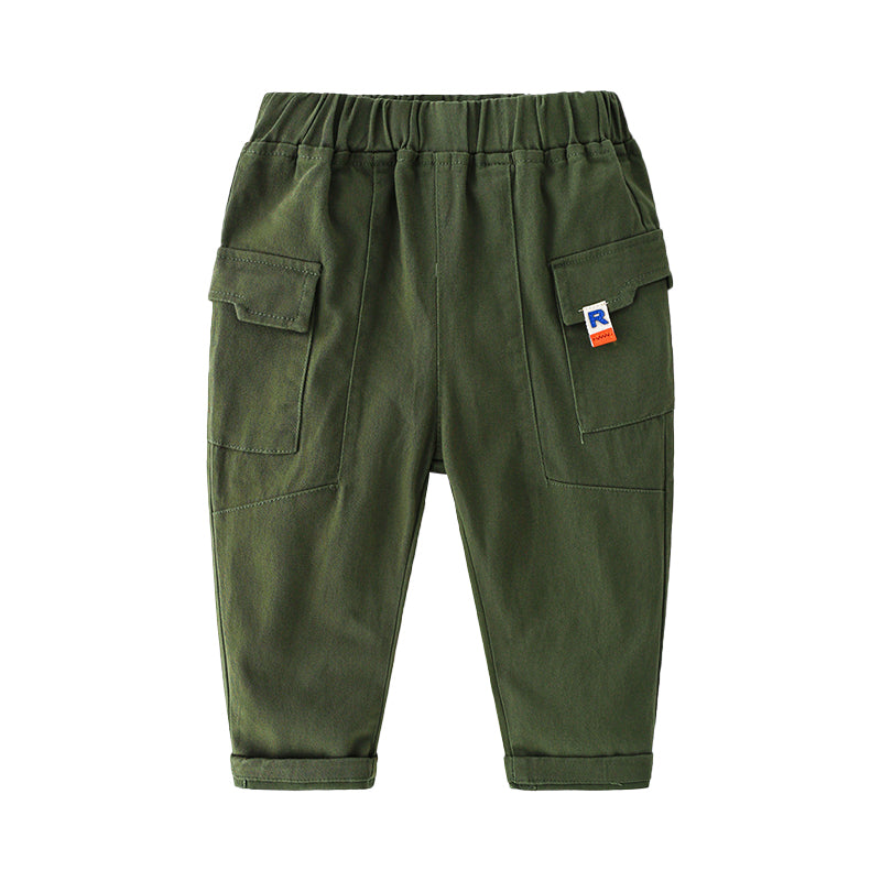 Kid Boy Plain Cargo Pants Wholesale 72555068