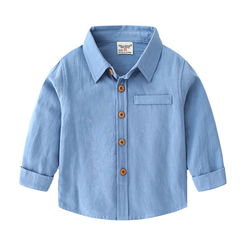 Kid Boy Solid Color Shirt Wholesale 71853323