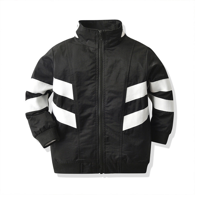 Kid Boy Stand Collar Stripe Jacket Wholesale 83134380