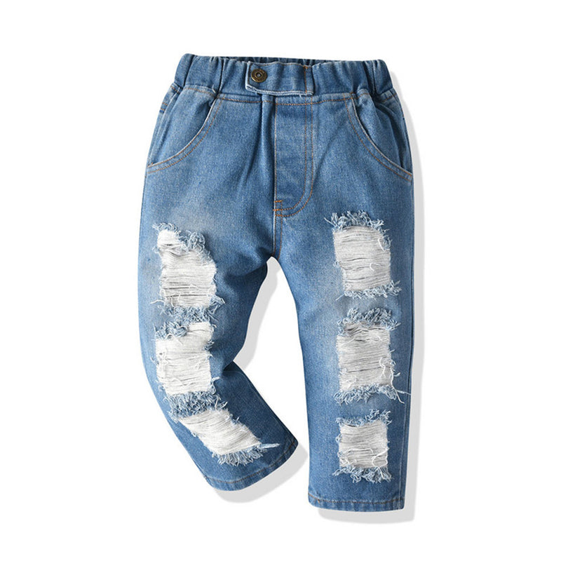 Kid Boy Stylish Ripped Jeans Wholesale 58184983