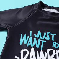 Load image into Gallery viewer, Kid Boy Swimsuit I Just Want to Rawrr Like a Dinosaur Top With Shorts Set Wholesale 04352460
