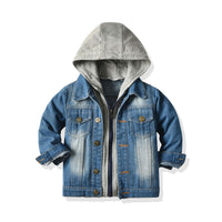 Load image into Gallery viewer, Kid Boy Trendy Denim Hooded Jacket Wholesale 58155069
