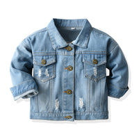 Load image into Gallery viewer, Kid Boy Trendy Denim Hooded Jacket Wholesale 58155069
