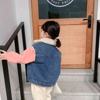 Load image into Gallery viewer, Kid Fleece Denim Vest Wholesale 04926421
