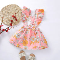 Load image into Gallery viewer, Kid Girl Allover Floral Print Suspender Skirt Wholesale 92372623
